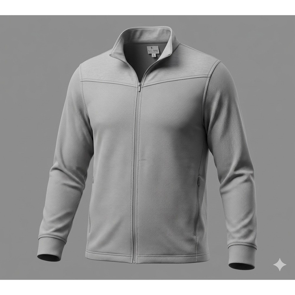 Greg Norman Men's Gray Full Zip Long Sleeve Casual Golf Jacket. Size L